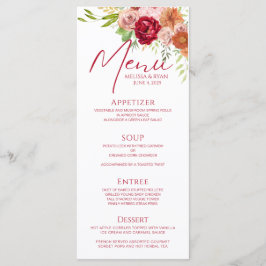 Chic Fall in Kärlek Marsala Party Menu Template Meny