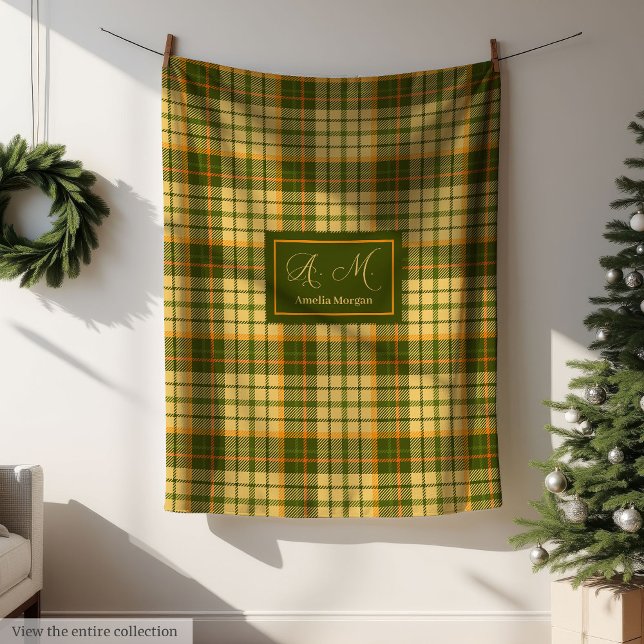 Chic Fall Plaid Throw Modern Rustic Cozy Blanket Fleecefilt (Chic Fall Plaid Throw Modern Rustic Cozy Blanket)