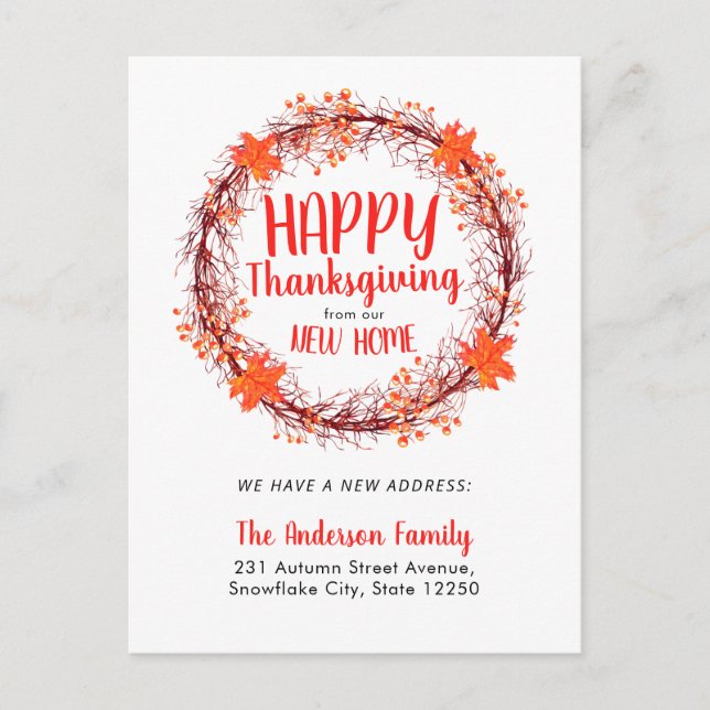 Chic Fall Utandning Happy thanksgiving Helgdag Fly Meddelande Vykort (Framsida)