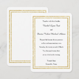 Chic falsk guld glitter trim - 3x5 bröllopsinbjuda inbjudningar