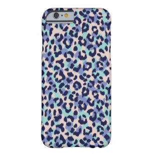 Chic - färgad blå beige cheetah-tryckmonogram barely there iPhone 6 fodral