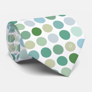Chic, färgad grönt polka dots mönster monogram slips