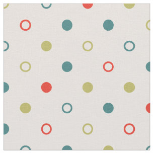 Chic färgad orange teal grönt polka dots mönste tyg