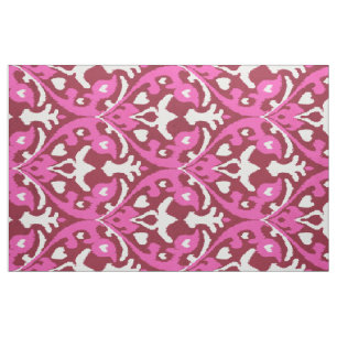 Chic: färgad rosa och crimson ikat stam mönster tyg
