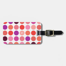 Chic färgämnet polka dots mönster monogram bagagebricka