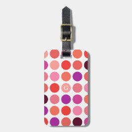Chic färgämnet polka dots mönster monogram bagagebricka