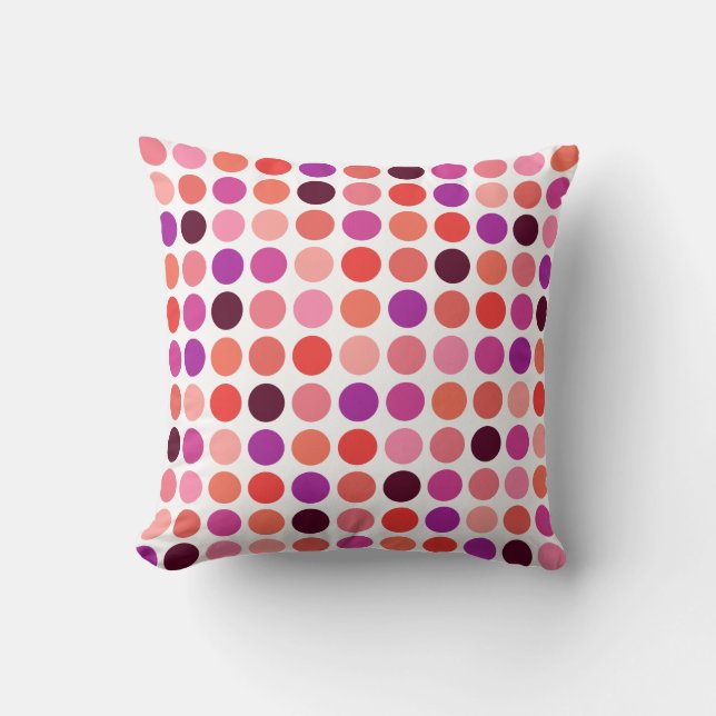 Chic färgämnet polka dots mönster monogram kudde (Framsida)