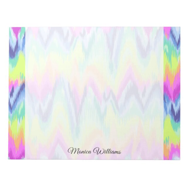 Chic Färgfull Abstrakt Neon Chevron Mönster Anteckningsblock (Framsida)