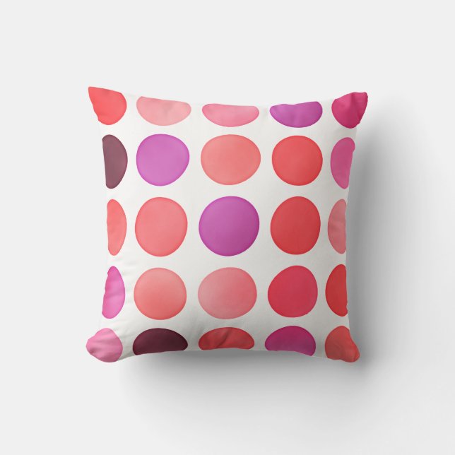 Chic färglös vattenfärg polka dots mönster kudde (Framsida)