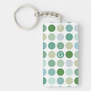 Chic färgrik grön polka dotsmönstermonogram