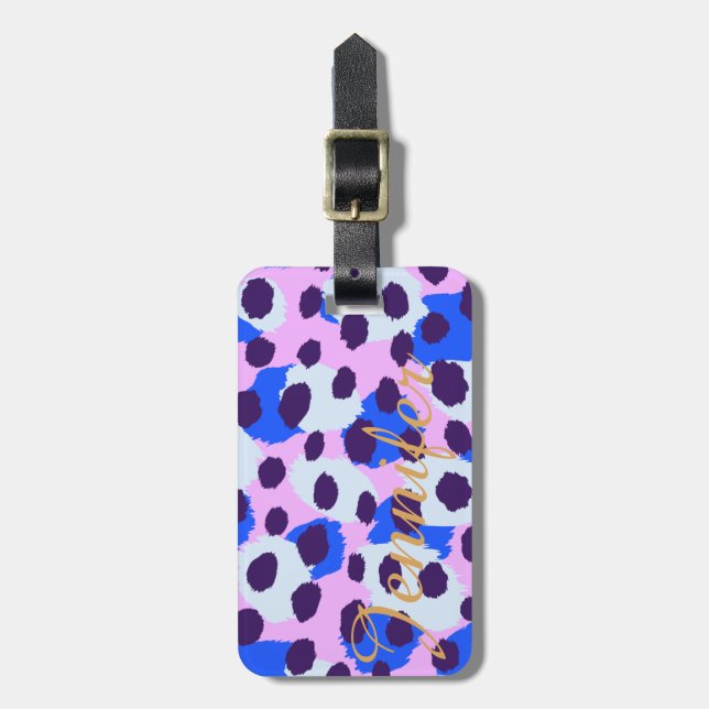 Chic färgrik monogram för tryck för bagagebricka (Vertikal Framsida)