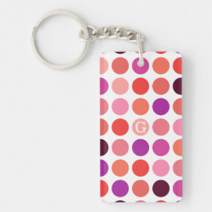 Chic färgrik polka dotsmönstermonogram