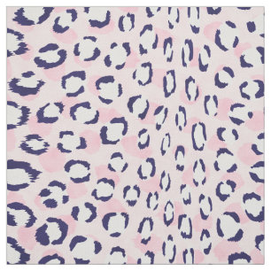 Chic - färgstark marin blå rosa cheetah-utskrift tyg