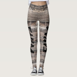 chic FARM LIFE-skript på barnwood Leggings