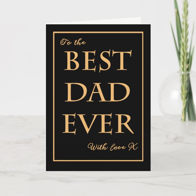 Chic Fars dag "Bästa Pappa någonsin", Guld-effekt  Kort (Framsida)