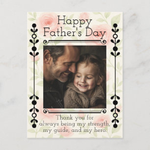 Chic Far's Day Postcard with Anpassningsbar Photo Helg Vykort
