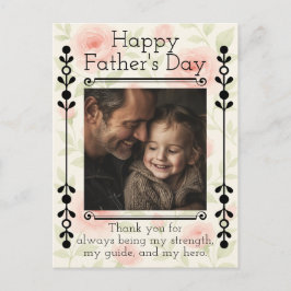 Chic Far's Day Postcard with Anpassningsbar Photo Helg Vykort