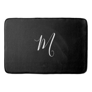 CHIC FAST VITMONOGRAM FÖR BAD MAT_BLACK BADRUMSMATTA