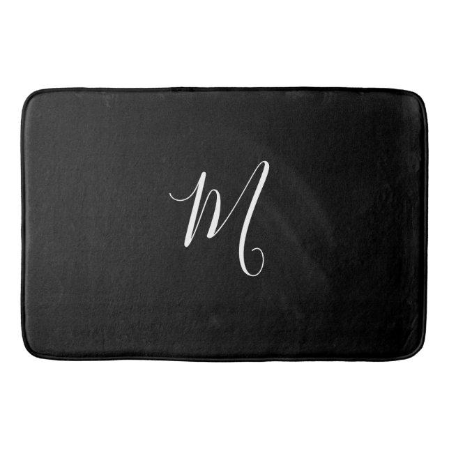 CHIC FAST VITMONOGRAM FÖR BAD MAT_BLACK BADRUMSMATTA (Framsidan)