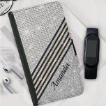 Chic faux Crystal och Silver glitter Personlig Plånboksfodral För Samsung Galaxy S5<br><div class="desc">Söt chic och elegant giftigt faux glitter bling skapar en speciell unik fodral för snyggt för att skydda din enhet. Vacker, modern och coola täckning för den trendviga och konsthundande höftledaren. Den här snyggtens sofistikerade utformning skulle vara underbar för flickor som har klassi och gnidig design. Visa upp din personliga...</div>