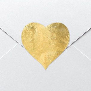 Chic Faux Gold Foil Heart Stickers Hjärtformat Klistermärke