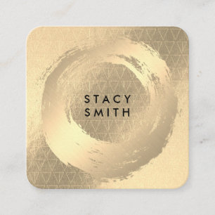 Chic Faux Guld Brushed Guld Geometric Mönster Fyrkantigt Visitkort