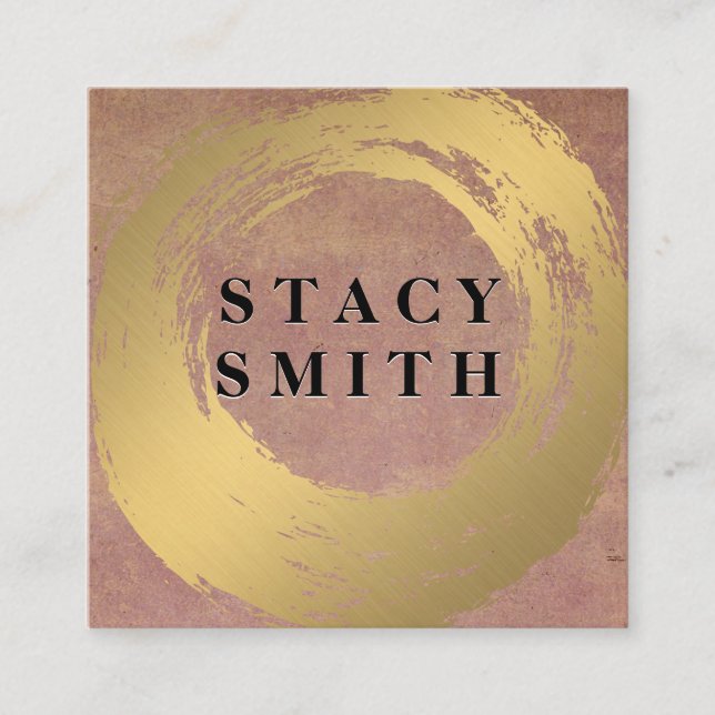 Chic Faux Guld Brushed | Texturerad bakgrund Fyrkantigt Visitkort (Framsida)