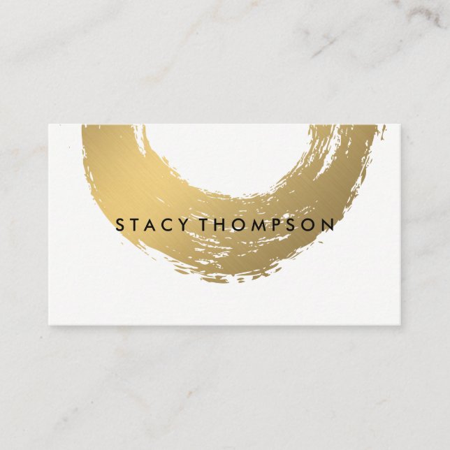 Chic Faux Guld Brushed Visitkort (Framsida)