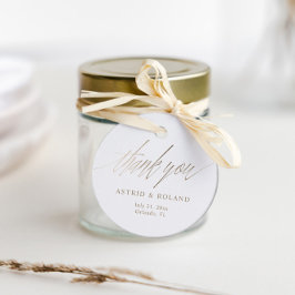 Chic Faux Guld Calligraphy Favor Bröllop Gåvor Etiketter