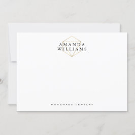 Chic Faux Guld Gemstone Jewelry Flat Note Card Anteckningskort
