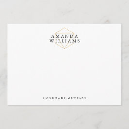 Chic Faux Guld Gemstone Jewelry Flat Note Card Anteckningskort