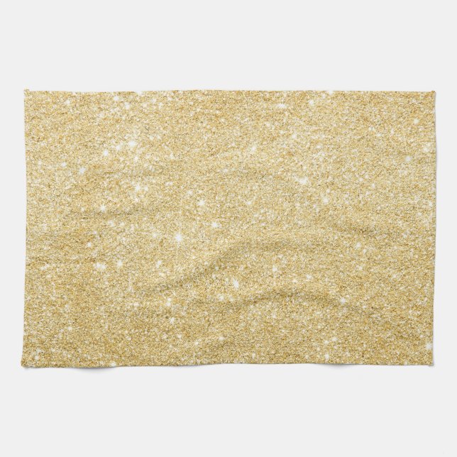 Chic Faux Guld Glitter Luxury Kitchen Towel Kökshandduk (Horisontell)