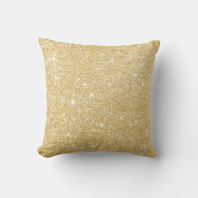 Chic Faux Guld Glitter Luxury Pillow Kudde (Framsida)
