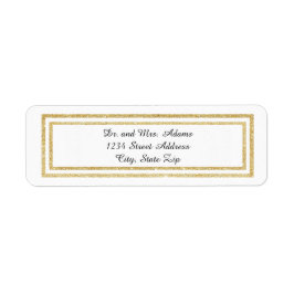 Chic Faux Guld Glitter Trim - adressetikett Returadress Etikett