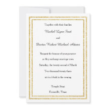 Chic Faux Guld-grynad trim - Bröllopsinbjudan fem