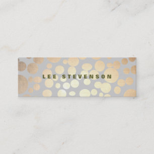 Chic Faux Guld Löv Circle Mönster Affärskort Mini Visitkort