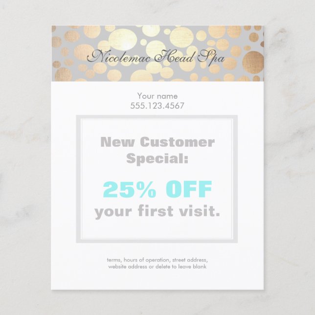 Chic Faux Guld Löv Circle Mönster Flyer (Framsidan)