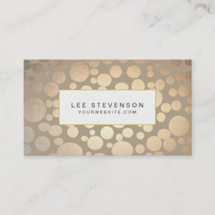 Chic Faux Guld Löv Circles Taupe-utseende Visitkort