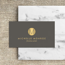 Chic Faux Guld minimalistiskt monogramAffärskort