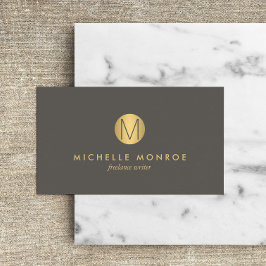 Chic Faux Guld minimalistiskt monogramAffärskort Visitkort