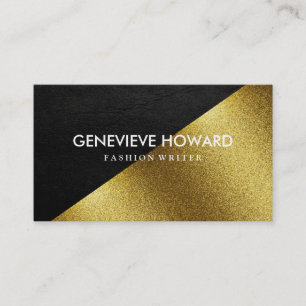 Chic Faux Guld och läder Geometric Färg block Visitkort