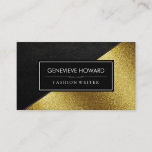 Chic Faux Guld och läder Geometric Färg block Visitkort