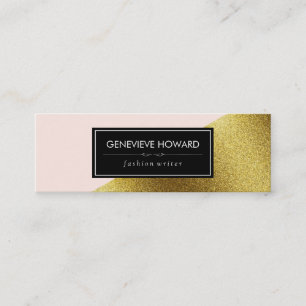Chic Faux Guld och Rosa Geometric Färg block Mini Visitkort