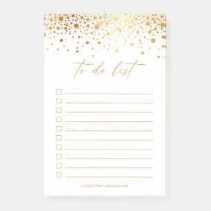 Chic Faux guldfettkonfetti-Personlig Post-it Block