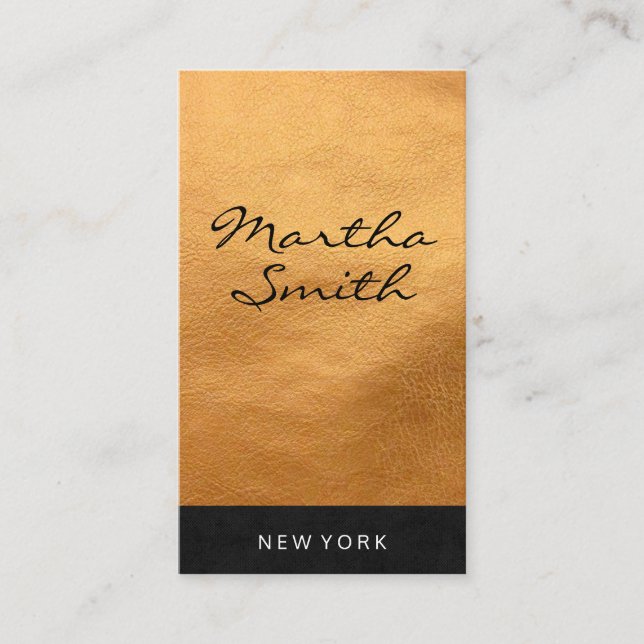 Chic Faux Leather | Executive Visitkort (Framsida)