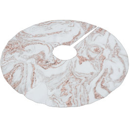 Chic Faux Marble Ro Guld Julgransmatta Borstad Polyester