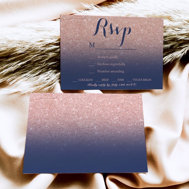 Chic Faux marin ro guld glitter (blått OSA) OSA Kort (Skapare uppladdad)