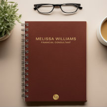 Chic Faux Red Leather & Guld Monogram Namn
