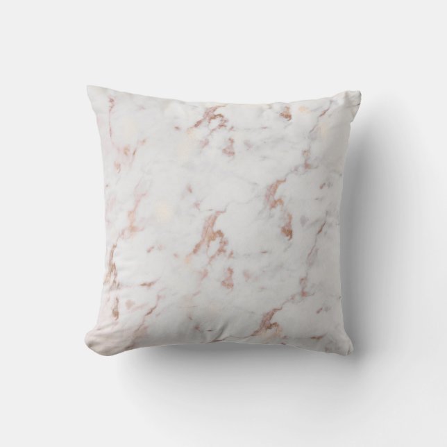 Chic Faux Ro Guld Marble Mönster Pillow Kudde (Framsida)