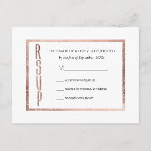 Chic Faux Ro Guld OSA Postcard Inbjudan Vykort